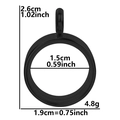 Black stainless steel openable round glass pendant necklace locket with dimensions - Inner Diameter 15mm - Cavity Thickness 3.5mm / Black