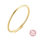 Detailansicht des S925-Sterlingsilberrings mit poliertem Goldfinish und Punzierung - US 6 / Gold
