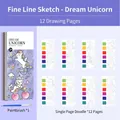 Unicorn kids watercolor painting book with 12 inner pages and a blue brush - Dream Unicorn (Includes 1 Brush)