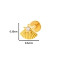 Golden F136 titanium shell and star labret stud with zircon stone, size 0.55x0.62cm - 1# Style (Shell Star) / Gold