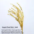 Goldener Glitzerzweig Pailletten Deko für DIY Weihnachten, Gesamtlänge ca. 55 bis 60 cm - 1 Stück / Gold