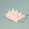 White resin jewelry display stand with dimensions 11cm x 7cm x 5cm for ring storage - 6-Slot Ring Display Stand