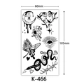 Waterproof temporary tattoo sheet with moon, rose, and butterfly designs, 60x105mm - K-466-Dark Collection