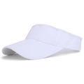 White cotton twill sun visor for kids with an adjustable strap for sports and outdoor - Adjustable / White