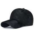 Schwarze Camouflage Baseballkappe für Damen und Herren mit Sport-Stickerei - Verstellbar / Schwarz