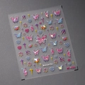 Pegatinas 3D holográficas para uñas con mariposas y corazones M-431 acabado iridiscente - Corazón de Mariposa Holográfico (M-431)