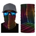 Thermal seamless magic headwear with colorful abstract line pattern for outdoor cycling - S517 Color Gradient Lines