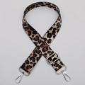 Adjustable leopard print bag strap with silver metal swivel hooks for crossbody bags - No. 657 Leopard Print Silver Hook
