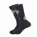 Classic argyle pattern cotton business socks for men in dark grey, light grey and navy blue - 38-46 / Dark Gray Argyle