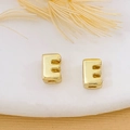 Minimalist 18K gold-plated letter E pendant charms with high-gloss finish - Gold Letter E