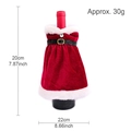 Christmas wine bottle dress cover in red velvet with size 20x22cm and white fur trim - Velvet Strapless Dress Wine Bottle Cover