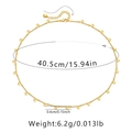 Detailed technical view of 18K gold-plated chain with 40.5cm length and size specs - KN0135/Thin Bar Round Sequin Chain