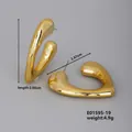 Polished chunky gold teardrop earrings for women with 3.66cm minimalist geometric design - Gold Teardrop Thick (E01595-19)