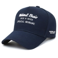 Casquette baseball bleu foncé grande taille avec broderie National Basic en coton croisé - Bleu marine