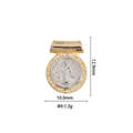 Two-tone 18k gold plated religious coin pendant with 12.9mm height and 10mm width - DZ-1149-Gold Edge Silver Medal