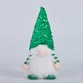 Gnomo luminoso con paillettes verdi e barba bianca per decorazioni natalizie - Paillettes Verde con Luce