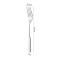 Polished 304 stainless steel square handle dinner fork, 18.5cm length and 32g weight - Medium Meat Fork