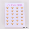 Bulk set of 12 pairs of geometric gold stainless steel triangle stud earrings on card - Gold Triangle (24 Pcs/12 Pairs)