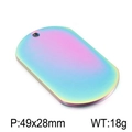 Regenbogen Edelstahl Erkennungsmarke Anhänger mit 49x28mm Maßen und abgerundeten Kanten - Poliert 49*28mm / bunt