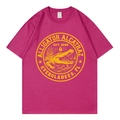T-shirt rose à manches courtes avec imprimé vintage jaune Alligator Alcatraz - Rose rouge