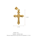Colgante de cruz de acero inoxidable chapado en oro de 18K con diamantes, 2,5x1,7cm - Estilo C01 (2.5x1.7cm) / Dorado
