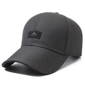 Gorra de béisbol gris oscuro con parche de montaña y letras CHINA en la visera - Ajustable / Pico de Montaña Gris