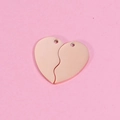 Colgante de corazón dividido en oro rosa pulido para creación de joyas de pareja DIY - Oro rosa