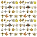 Assorted honey bee and daisy enamel jewelry pendants for DIY earrings and necklaces - Mixed 120pcs Enamel Bee Set