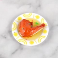 Realistic miniature chicken leg on white plate model for dollhouse kitchen accessory - Mini Duck Leg - No Keychain