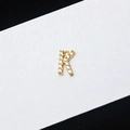 Gold plated letter K pendant with micro-pave crystals for custom jewelry making - Letter K