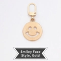 Universal replacement gold smiley zipper puller with detachable D-ring clasp - Smiley - Gold