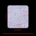 DIY mushroom earring silicone mold with multi-shape pendant designs and pre-drilled holes - Mushroom Earring Pendant Mold-ED#238