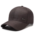 Men's dark brown baseball cap in textured twill fabric with Sport metal logo - Adjustable / Coffee