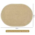 Oval natural sisal rug 50x70cm with durable overlocked edges and rustic woven texture - 50*70CM / Ellipse / Natural Sisal / Overlocked