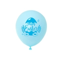 Palloncino pasquale da 12 pollici azzurro con motivi di coniglietti e uova - Blu