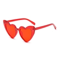Chic heart-shaped sunglasses in translucent red resin with sparkly glitter infusion - Glitter Red Frame Red Lens