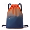 Waterproof drawstring backpack featuring a vibrant orange and dark blue gradient finish - Cyan Orange Gradient