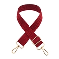 Dark red adjustable bag strap with gold hardware and geometric maze weaving pattern - Gold Buckle / Burgundy