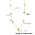 Detail of 18k gold plated necklace featuring light blue Czech glass and stainless steel beads - Gold Blue Glass Style (TXP279)