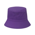 Detailed close-up showing the twill fabric texture and stitched brim of the purple cotton sun hat - 58cm / Purple