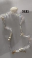 Seashell beaded necklace with star pendant and pink stones for beach holiday style - KC Gold White (5683)