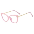 Montatura occhiali cat-eye rosa in TR90 con stanghette in metallo dorato da donna - Rosa Solido Oro (C6)