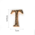 Natural white birch bark letter T decorative ornament for Nordic forest style DIY decor - Letter T