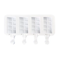 Food-grade white 4-cavity silicone popsicle mold with waffle texture for DIY ice cream - Silicone / XG-10 (4 Cavities Waffle)