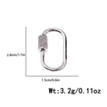 Silver plated DIY screw clasp connector with zircons measuring 2.8cm by 1.5cm - Silver Oval Style (DBN007-2)