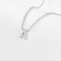 925 Sterling silver necklace featuring a letter A pendant set with sparkling zircons - A-Necklace-Silver
