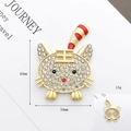Spilla a forma di tigre dorata con strass trasparenti e smalto rosso, 45mm x 34mm - D1798 - Tigre n. 1 (Oro opaco)