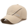 Breathable khaki quick-dry baseball cap with mesh holes and side FASHION lettering - Adjustable / Khaki