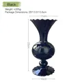 Vase minimaliste en verre noir avec bord ondulé et dimensions pour décoration de table - Vase en verre noir / Noir