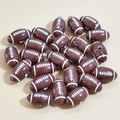 Brown rugby shaped acrylic beads with white stitch patterns for DIY jewelry making - 18*11mm Coffee White Line Rugby
